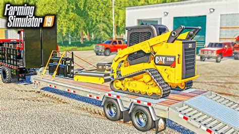 cat skid steer with bush hog on fs19|cat fs19 mods.